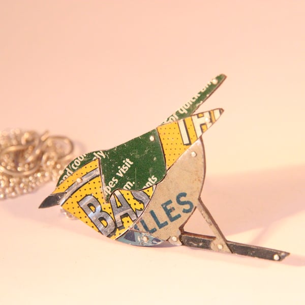 Wood Warbler Tin Necklace