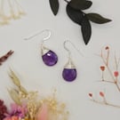 Faceted Amethyst Teardrop Earrings, Wrapped with Silver Wire, Sterling Silver