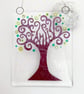 Fused Glass "Family" Tree Hanging - Handmade Glass Suncatcher - Image 1