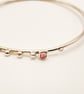 Handmade Silver Stacker Bangle with Tourmaline & Granulation - Image 7