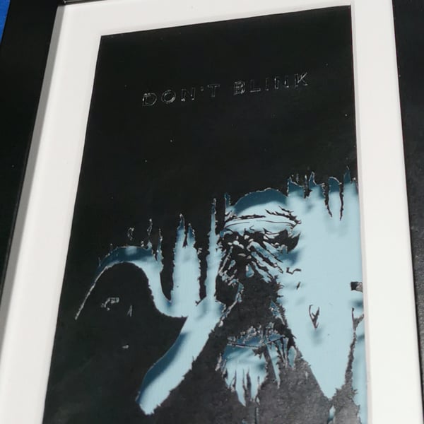 Don't Blink - Doctor Who Themed Handcut, Original, Papercut Framed Artwork