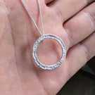 Sterling Silver Handmade Hoop pendant, Handmade Urban Jewellery WEDDING