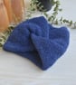 Knitted Headband Earwarmer Soft Alpaca Silk Bright Navy Blue Ready Made