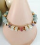 Aquamarine beaded bracelet, white beryl, strawberry quartz & Tanzanite - Image 8
