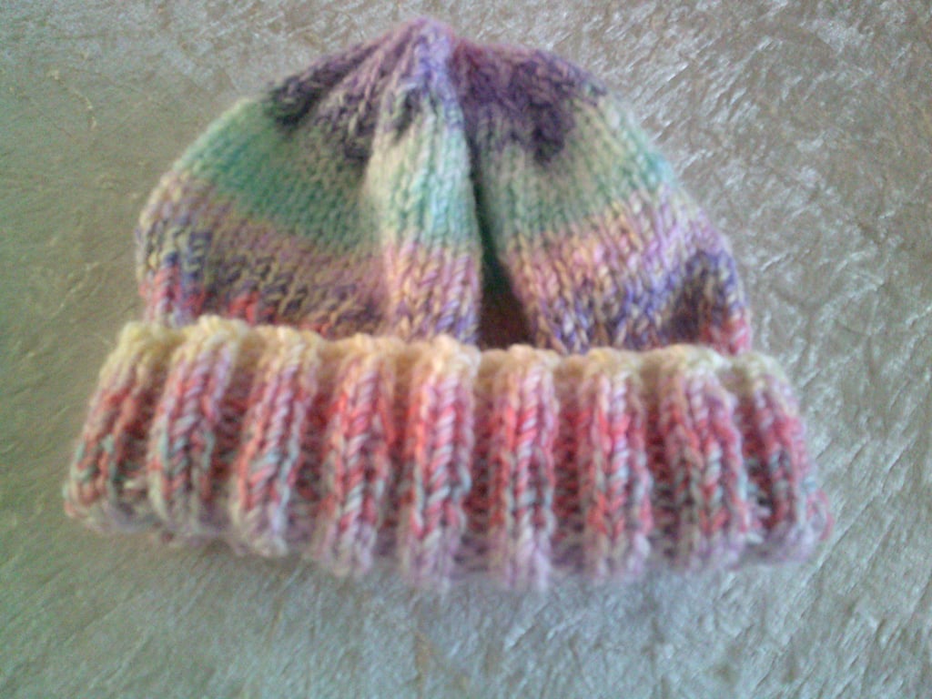 Mauve, Pink, Lemon and Green Child's Hat