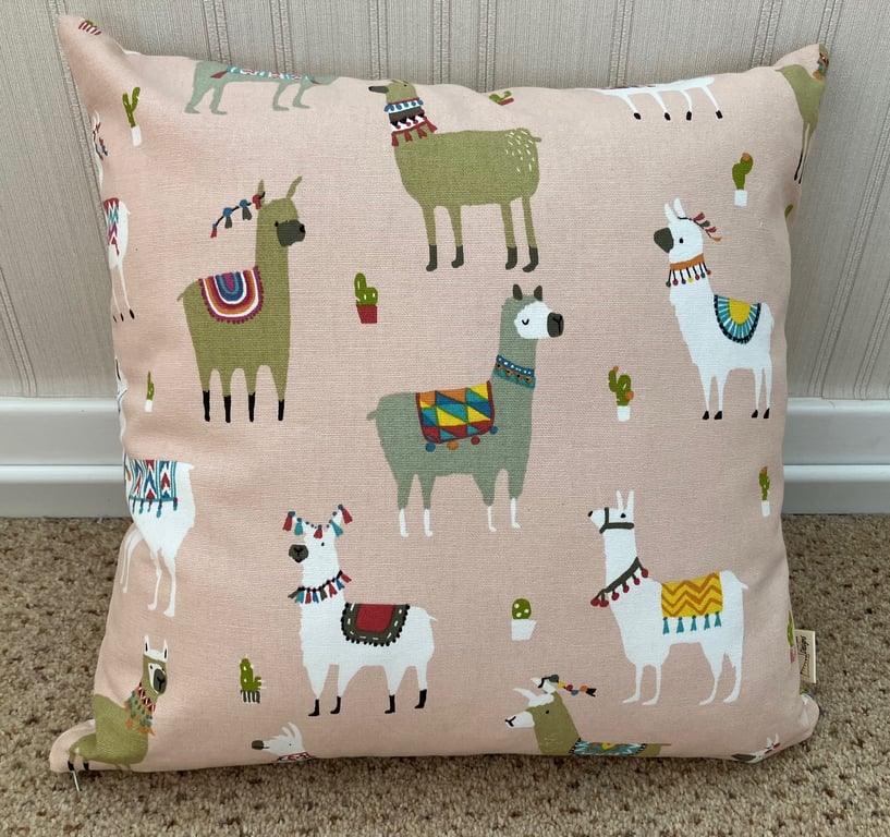 Pink Llama Cushion, Novelty Cushion, Handmade in the UK