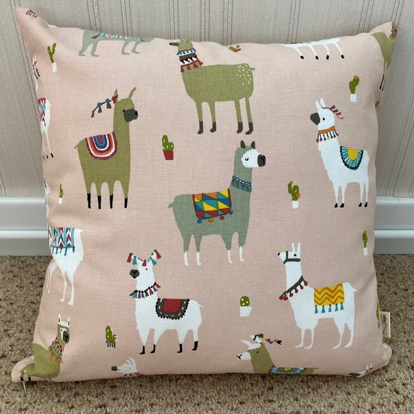 Pink Llama Cushion, Novelty Cushion, Handmade in the UK