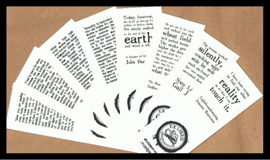 CLEARANCE - Set of 8 x bookish quotation bookmarks - a literary gift!