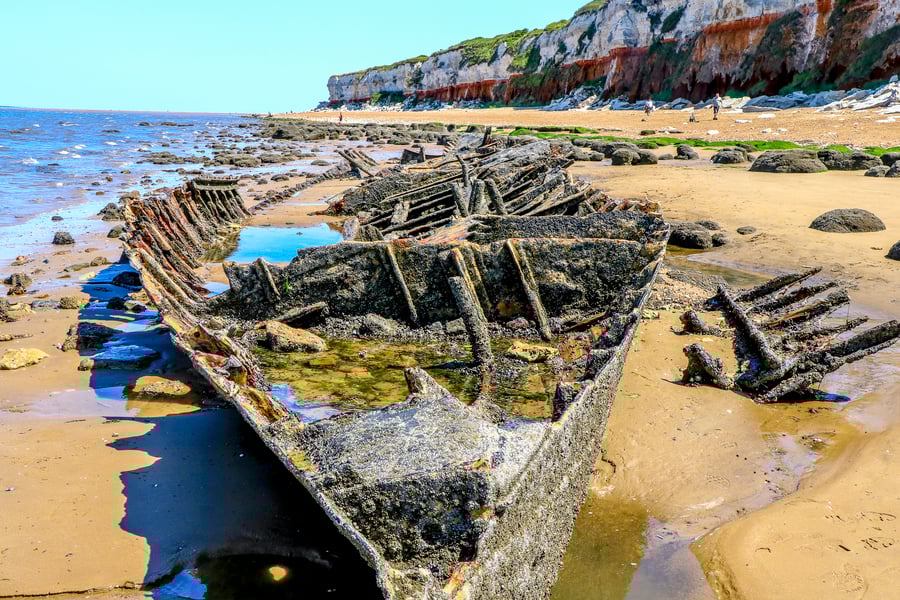 The wreckage at Old Hunstanton, Norfolk