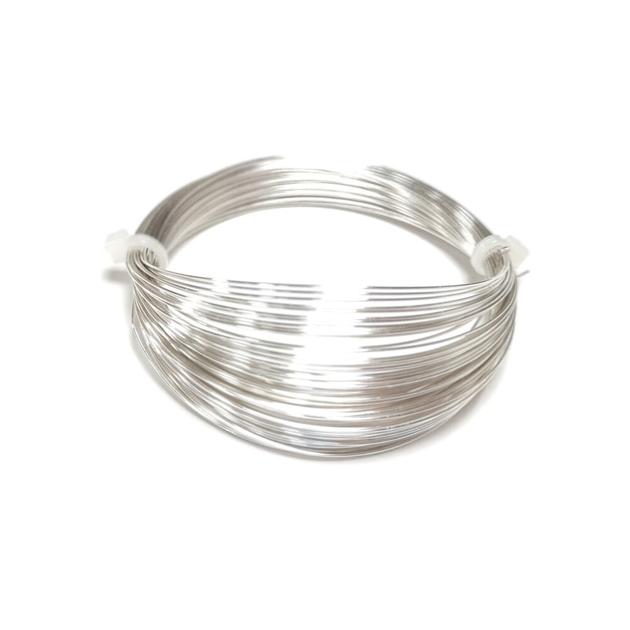 Premium Copper Craft Wire - Silver 925 Plated, 15M Coil - 0.5mm Thick Wire for J