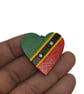 St Kitts and Nevis flag earrings, love Saint kitts and Nevis,loveheart jewellery - Image 2
