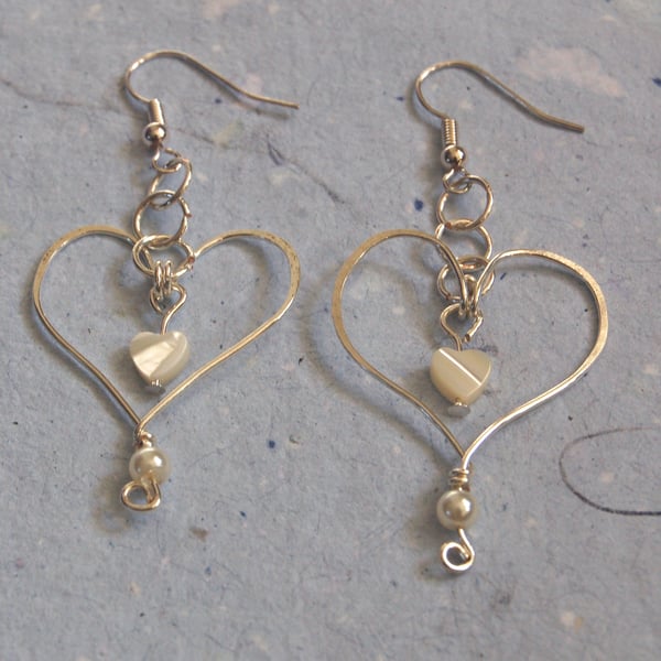 Pearl Heart Earrings