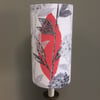 50s MID CENTURY MODERN Grey Botanical VIntage Barkcloth Fabric Lampshade option
