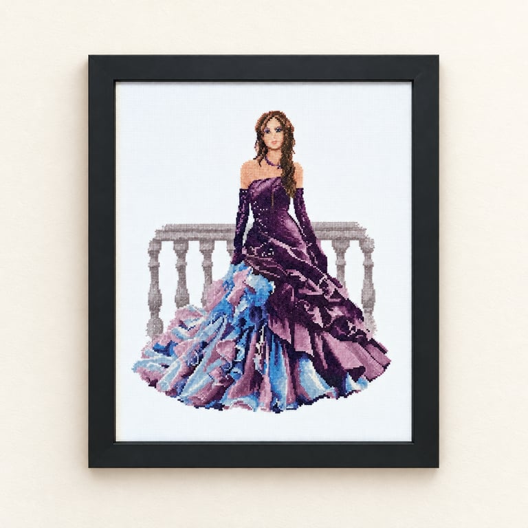 Complete Framed Cross Stitch – Katrina from a design by John Clayton 