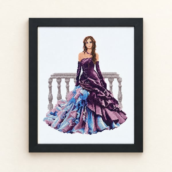 Complete Framed Cross Stitch – Katrina from a design by John Clayton 