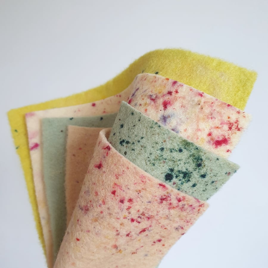 Naturally Dyed Wool Felt Sheets - Pack of 4 mini Sprite