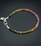 Tourmaline and Karen Hill tribe silver bracelet, Leo gift - Image 1