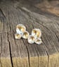 Sterling silver stud earrings inspired by lichen, keum boo earrings - Image 4