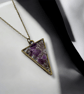 Amethyst Brass plated Triangle Worry Stone Necklace - Free Postage - Image 4