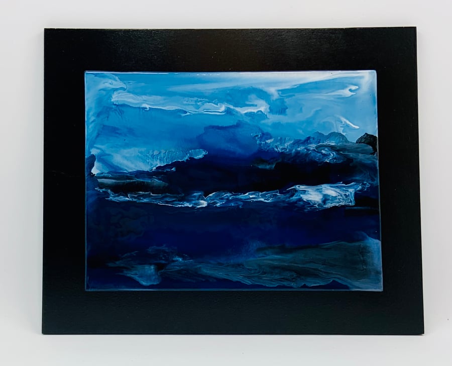 “Another Stormy Night” Beautiful Glass hand enamel painted panel.