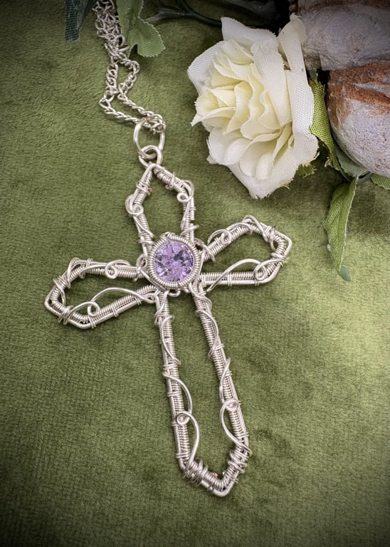 Silver wire wrapped Crucifix