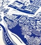 Ashby de la Zouch Original Lino Print in Blue - Image 2