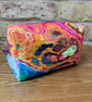 Rainbow Marble Effect Quilted Fabric Box Shape Makeup Bag - Image 2