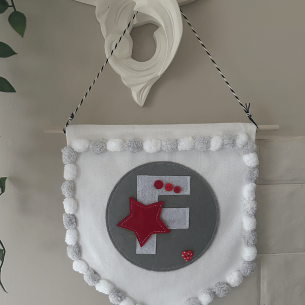 Letter F Wall Hanging, Banner, Childrens Penant flag