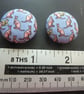 4 Pink Kangaroo Buttons Handmade Vintage Silk Tie 2 Hole Back 1inch - Image 2