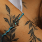 Hansa hand bracelet with turquoise in turquoise colour 