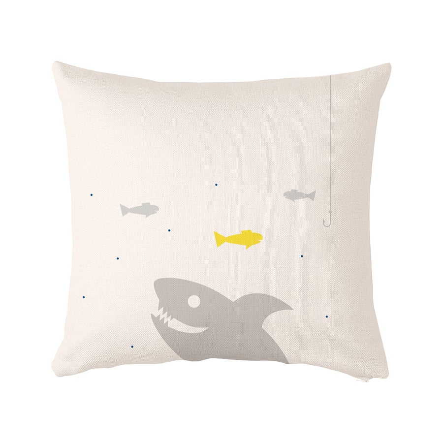 Sea life, shark Cushion, cushion cover 50x50 cm (20x20")