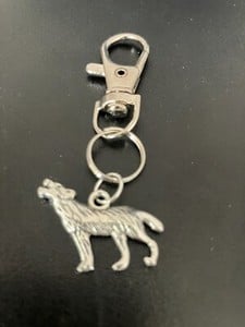 wolf keyring bag charm zip puller swivel clip on key chain lanyard