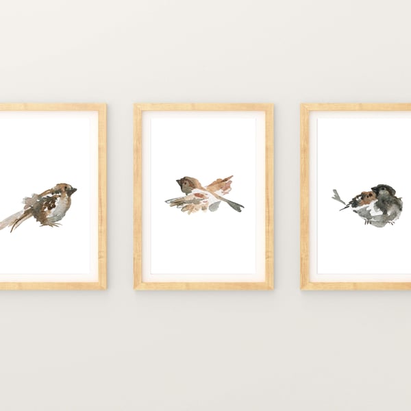 Watercolour bird prints, Birds wall decor, Birds wall art