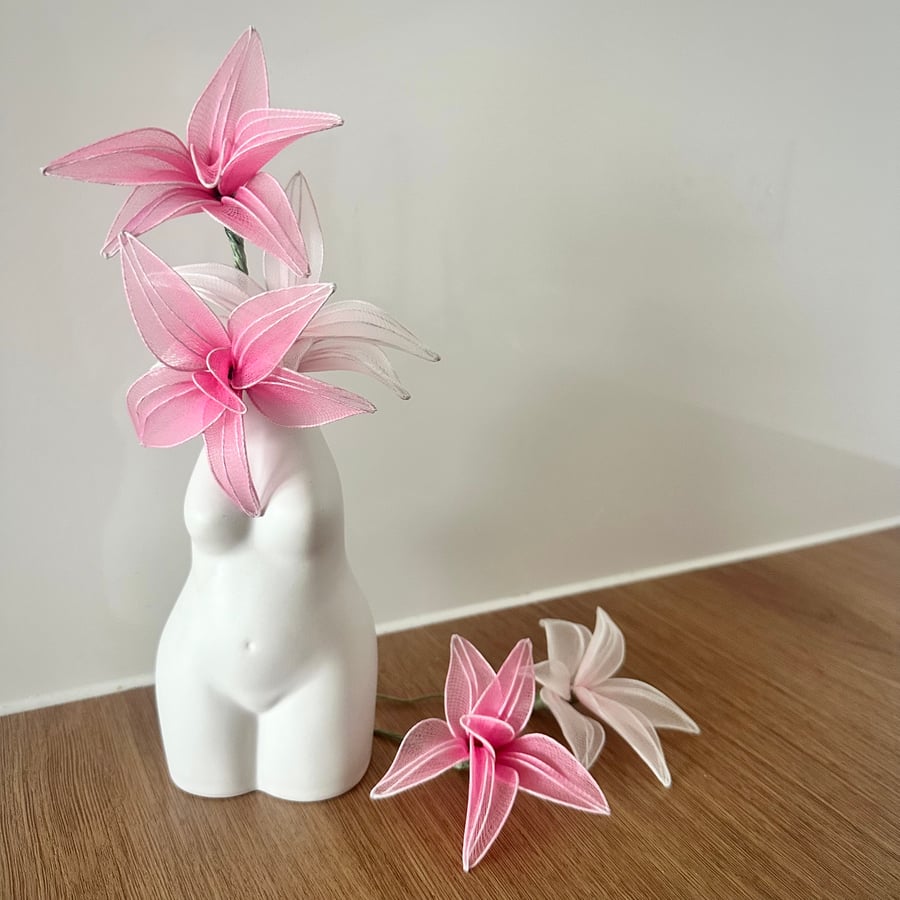 Floral wedding cake topper water lily pick florist supply hair accessories 