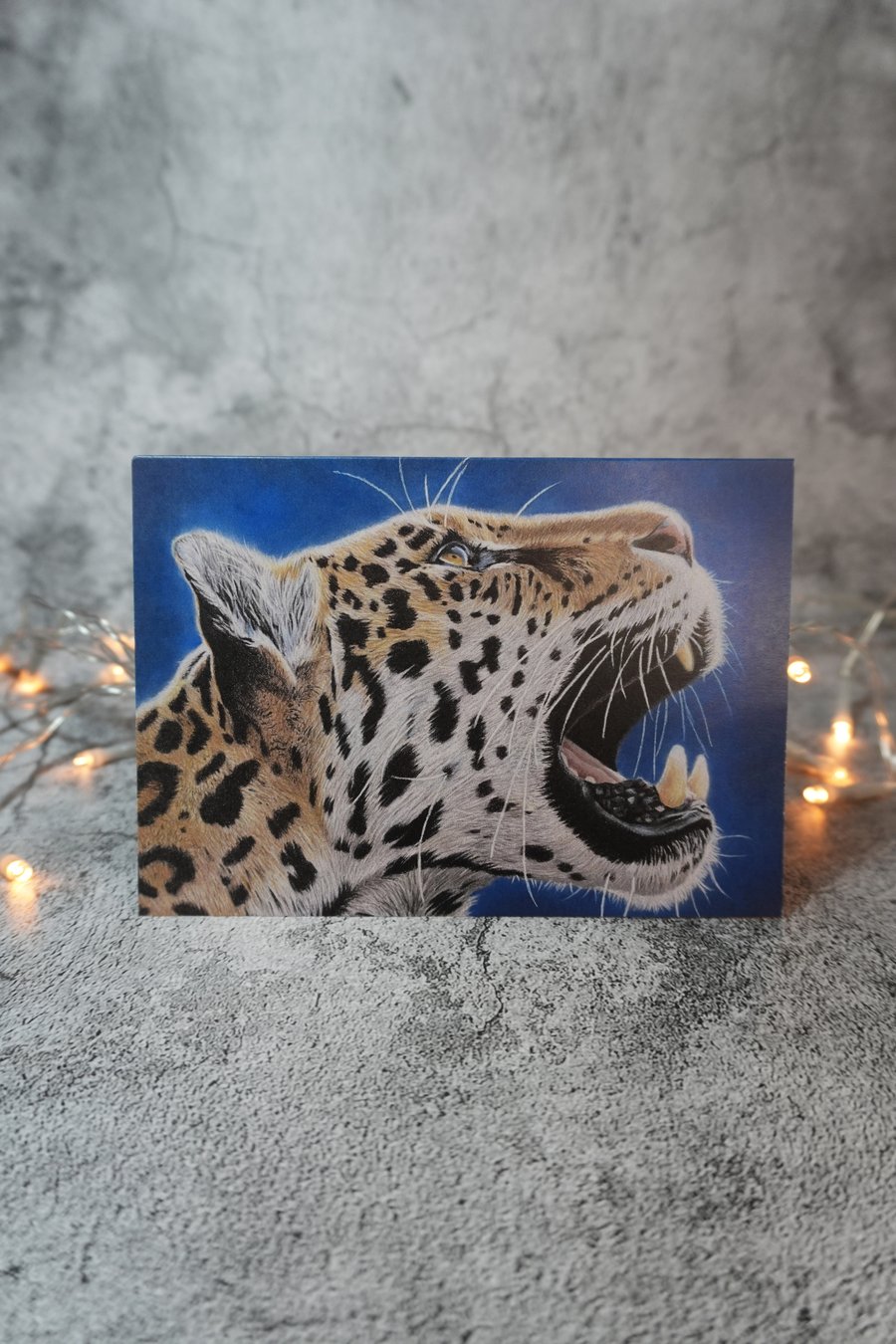 Teefs Jaguar Blank Greetings Card Printed from Original Art