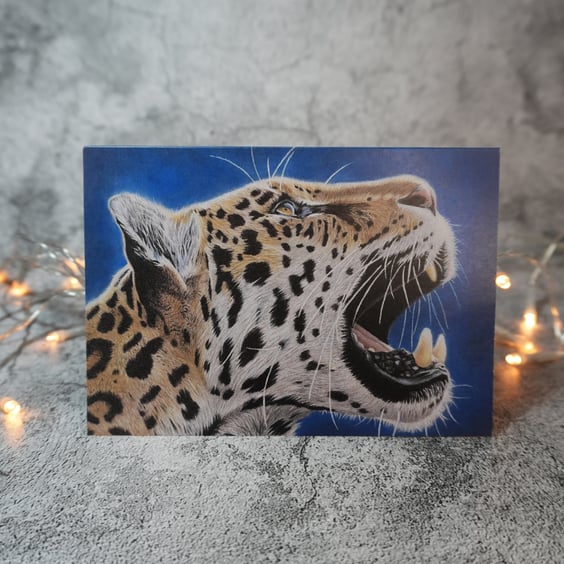 Teefs Jaguar Blank Greetings Card Printed from Original Art