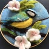 Felted garden bird picture 