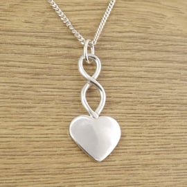 Heart Pendant (Large), Silver Celtic Jewellery, Love Heart Necklace