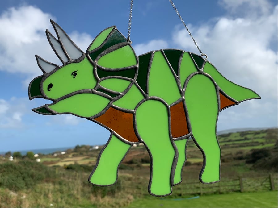 Stained Glass Triceratops 