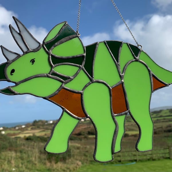 Stained Glass Triceratops 