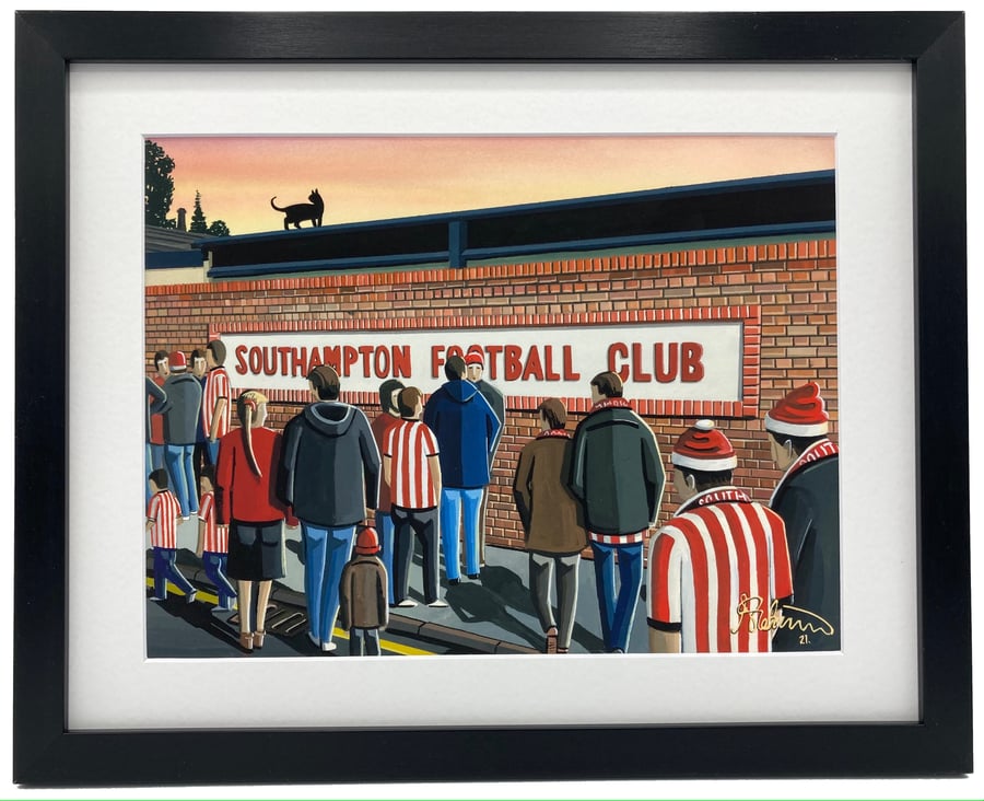 Southampton F.C, The Dell. Framed, Football Memorabilia Art Print
