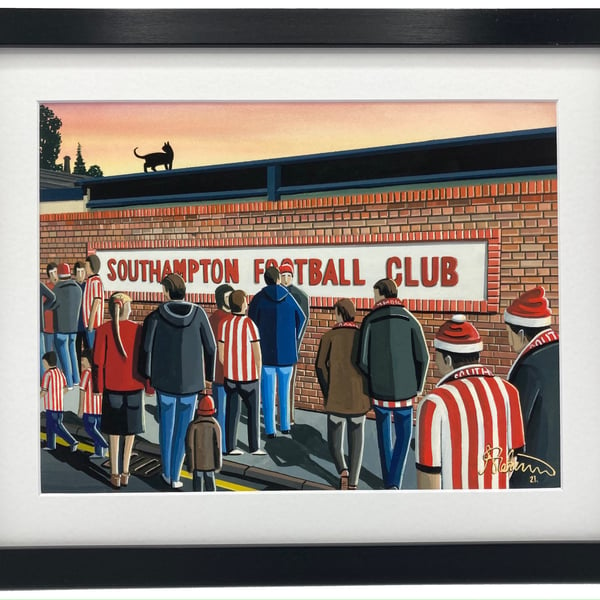 Southampton F.C, The Dell. Framed, Football Memorabilia Art Print