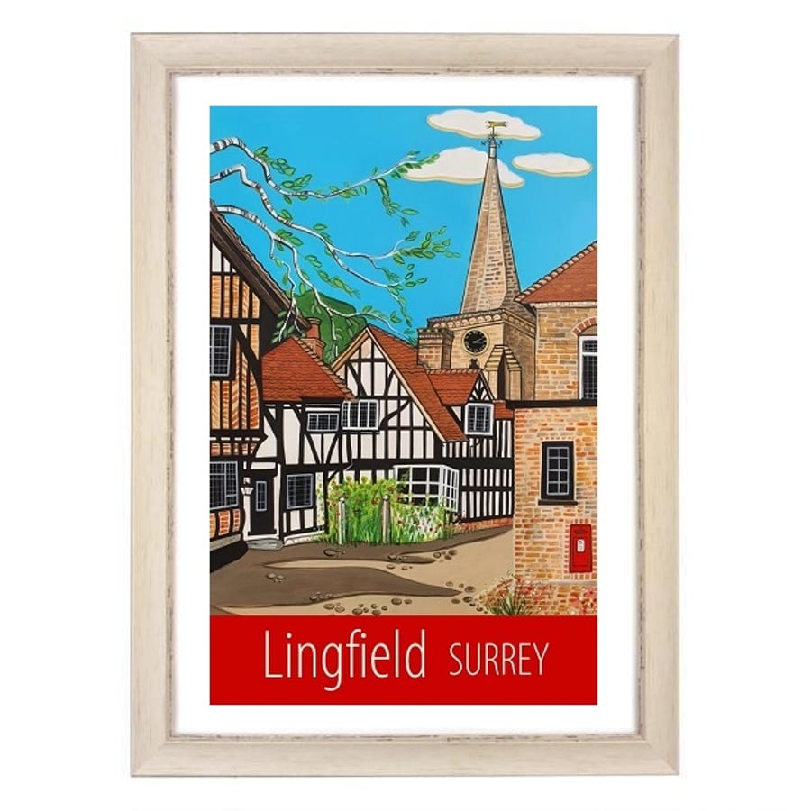 Lingfield travel poster print by Susie West