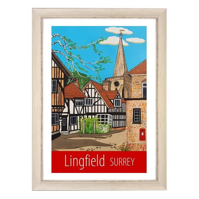 Lingfield travel poster print by Susie West