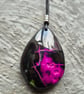 Purple and Black Fire Agate Teardrop Pendant - Image 1