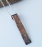 Abstract Floral Copper Bar Handmade Pendant  - Image 2