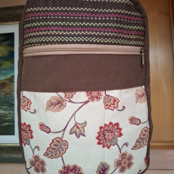 Brown and floral backpack