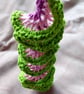 Handmade Handbag charm crochet green and purple