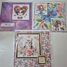 Set of 3 Handmade Greeting Card Bundle - mixed greetings