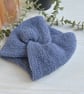Knitted Wide Headband Soft As A Cloud Twisted Headband Alpaca Silk Steel Blue